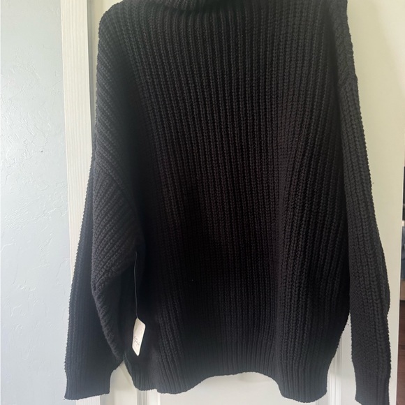 Free People Black swim too deep turtleneck sweater - Picture 6 of 9